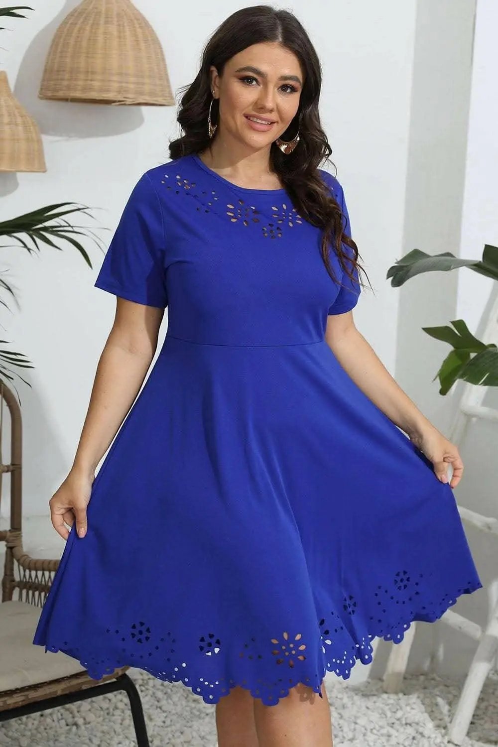 Elegant plus size sheer dress - Love Salve